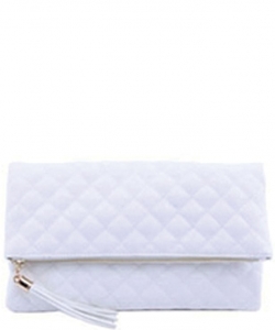 Quilted Bifold Crossbody Clutch LP048QS WHITE